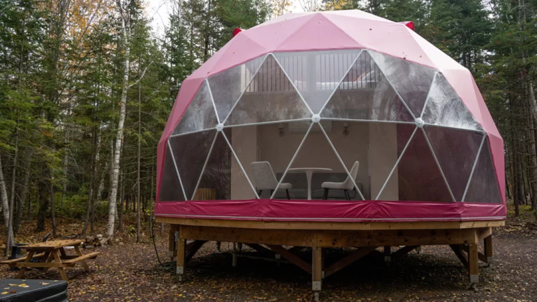 pink glamping tent