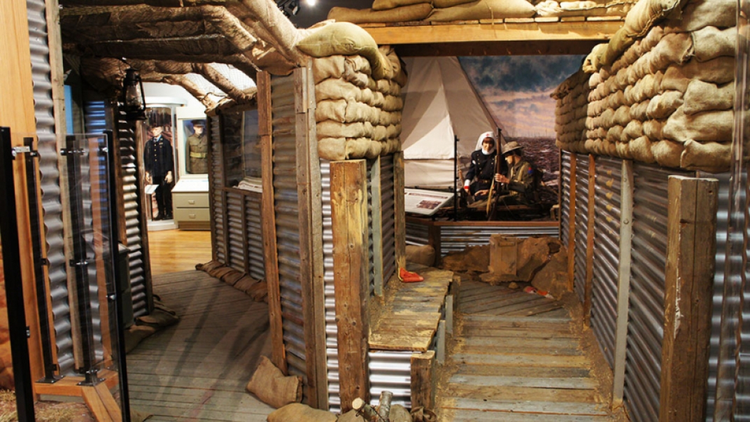 Museum display of WWI trench