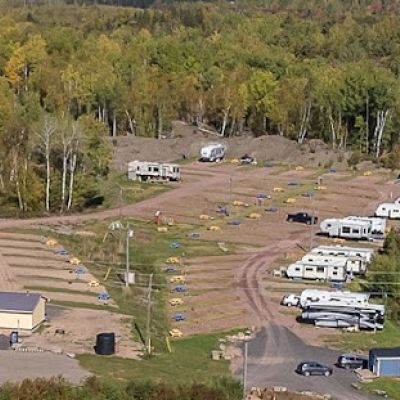 aerial shot of Iron Bound Cove RV Park