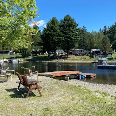 view of a bench in front of the water 