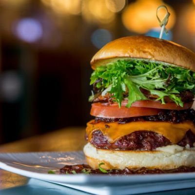 Cheeseburger on a plate