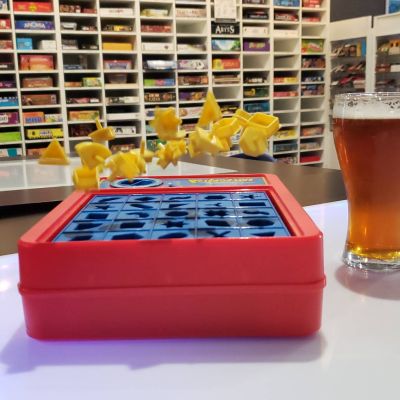 board game and a beer 