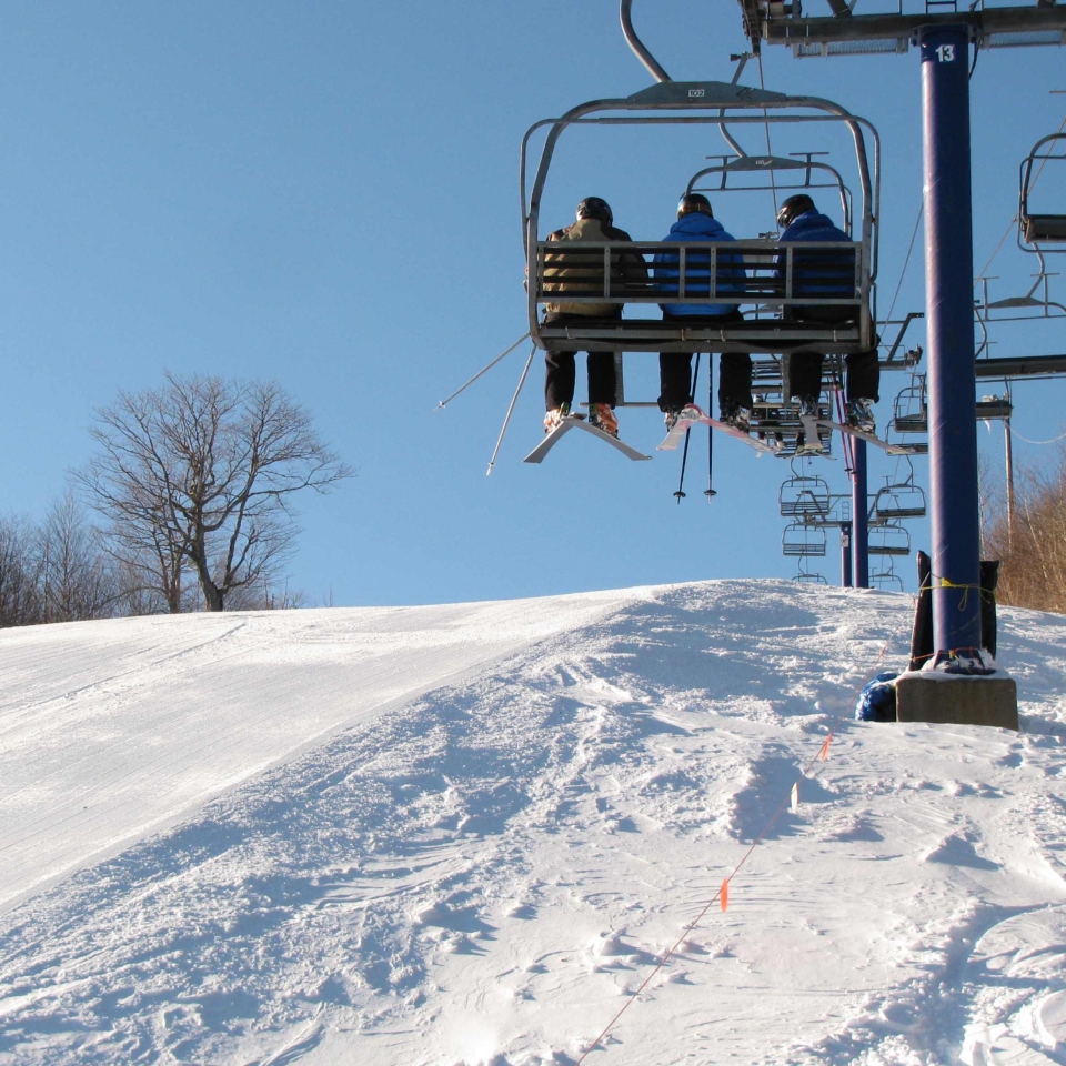 people on ski lift